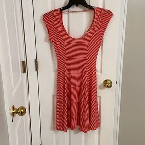 Orange and white stripes summer dress.